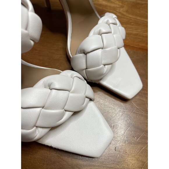 Alias Mae High Heels Isla Mules in Bone 38 7 Womens Braided Sandals - Picture 6 of 16